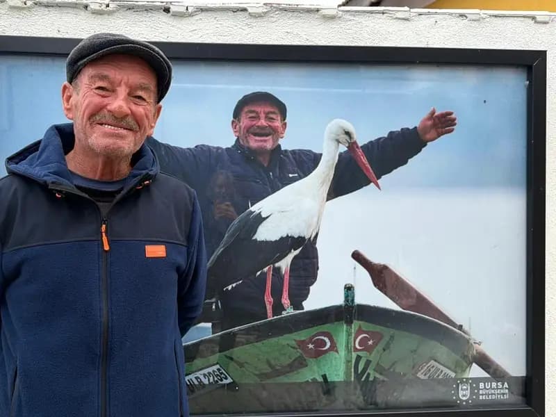 Bursa'da Yaren Leylek ve Adem Amca'ya Yoğun İlgi