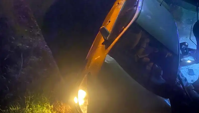Adana'da Şok Kaza: Otomobil Şarampole Devrildi, İki Yaralı