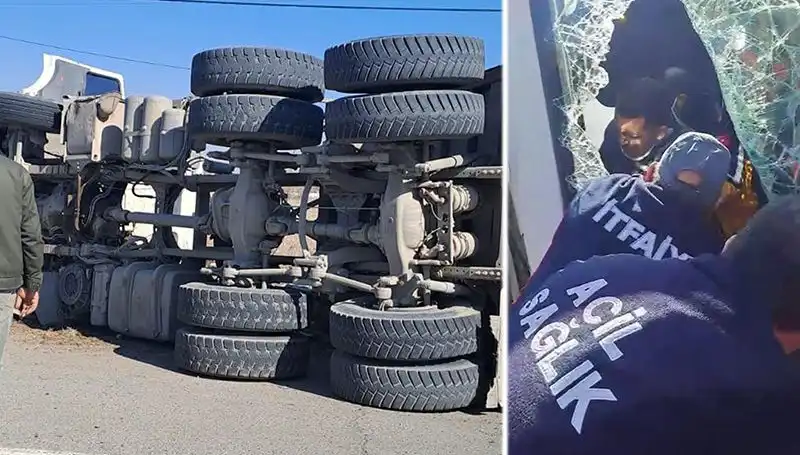 Virajı Alamayan Kamyonun Dehşet Verici Kaza Anı ve Sonrası